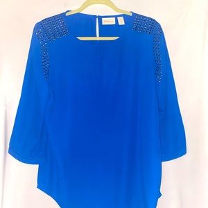 Chicos 3/4 sleeve pullover with silver studs